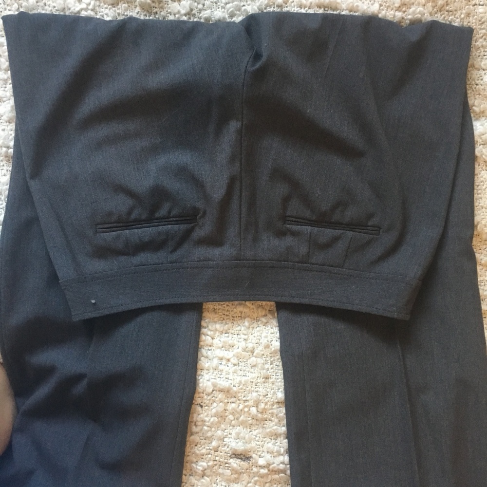 Ann Taylor LOFT Gray Wideleg Dress Pants 4 Petites - Picture 3 of 5